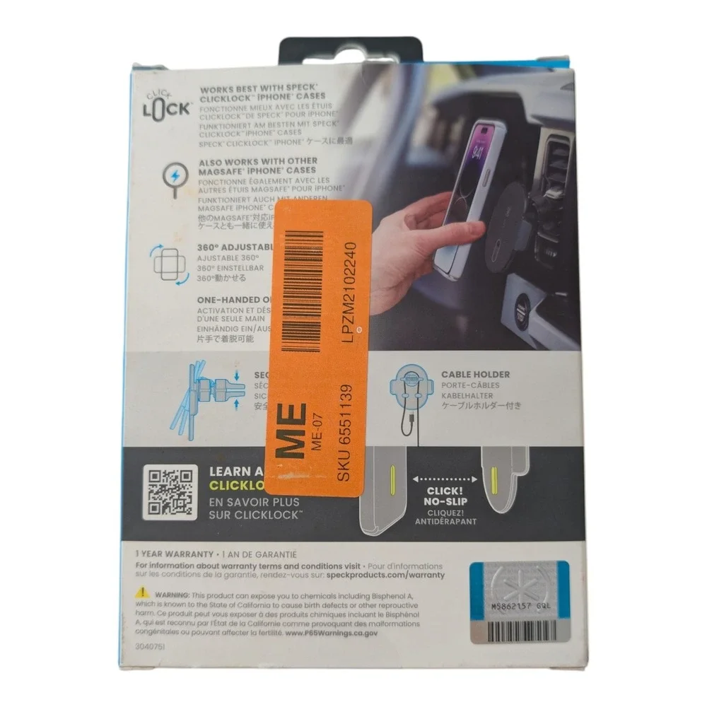 E2-O‎ Speck Car Vent Mount for Magsafe w/ ClickLock - Black